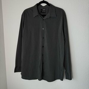 Murano Modern Comfort XLA Long Sleeve Button Down Gray Dress Shirt, Size XL